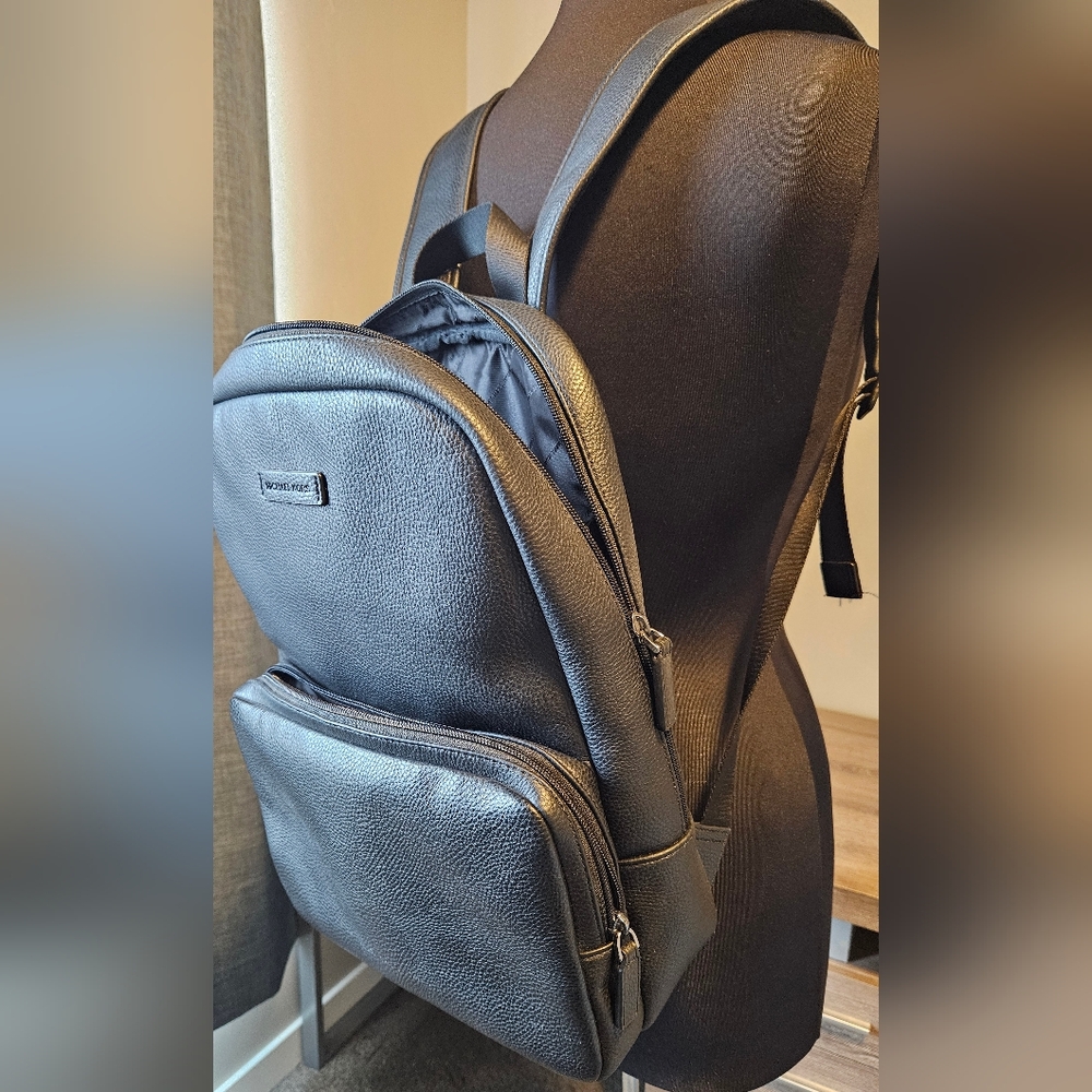 Michael Kors Everett Front Pocket Black Leather Backpack